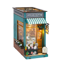 Domek dla lalek 3D DIY 12,8 x 21 x 23,4 cm Drewniany zestaw konstrukcyjny z oświetleniem LED Miniaturowy model mebli Ręcznie robiony Kreatywna 5