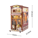 Domek dla lalek 3D DIY 13 x 21,5 x 24,5 cm Drewniany zestaw konstrukcyjny z oświetleniem LED i meblami Miniaturowy model ręcznie robiony dekoracyjny 5
