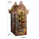Domek dla lalek 3D DIY 16 x 18 x 32 cm Drewniany zestaw konstrukcyjny z oświetleniem LED i meblami Miniaturowy model ręcznie robiony dekoracja prezent 4