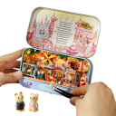 Domek dla lalek DIY 3D Pudełko Domek Drewniany Miniaturowy Zestaw z Meblami Uroczy Model Ręcznie Składana Dekoracja 2