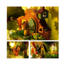 Domek dla lalek DIY 9,2 x 16,1 x 22,5 cm 3D Drewniany zestaw konstrukcyjny z meblami, oświetleniem LED, ręcznie składany miniaturowy model dekoracji 2