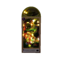 Domek dla lalek DIY 9,2 x 16,1 x 22,5 cm 3D Drewniany zestaw konstrukcyjny z meblami, oświetleniem LED, ręcznie składany miniaturowy model dekoracji 3
