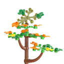 Domek leśny 21 x 24 x 21 cm 1486 szt. LED świetlna chata Mikro klocki budowlane Zestaw dla dzieci i dorosłych Kreatywny model naturalny do wystawienia 5