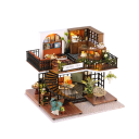 Domek per bambole 22 x 19 x 18,4 cm Miniatura LED kit con mobili Modello decorativo realistico senza copertura Mini casa illuminata dettagliata 1