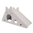Domețel din lemn pentru rozătoare 18,7 x 7 x 9,7 cm Casă albă cu tobogan și intrare de 4,5 cm Adăpost pentru hamsteri, șoareci și rozătoare mici 3