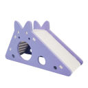 Domețel din lemn pentru rozătoare 18,7 x 7 x 9,7 cm cu deschidere de 4,5 cm Mini casă cu tobogan pentru hamsteri, șoareci, porcușori de guineea, casă naturală pentru cușcă 6