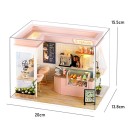 Domețel pentru păpuși Cofetărie 20 x 13,8 x 15,5 cm Mini set de construcție cu capac LED iluminare Mobilier și instrucțiuni Decorațiune creativă a interiorului 2