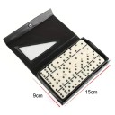 Domino-set i bärbart fodral 9 x 15 cm Resedominospel för barn och vuxna Traditionellt sällskapsspel Praktisk förpackning för resor 2