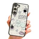 Doorzichtig hoesje met afbeeldingen voor Samsung Galaxy A06 4G Duurzaam Motief van katten met strikken en een kopje Zwarte randen Camera bescherming 5