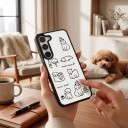 Doorzichtig hoesje met afbeeldingen voor Samsung Galaxy A07 Duurzaam Motief van getekende honden Zwarte randen Camera bescherming Telefoonhoesje 3