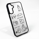Doorzichtig hoesje met afbeeldingen voor Samsung Galaxy A16 Duurzaam Motief van getekende honden Zwarte randen Camera bescherming Telefoonhoesje 4