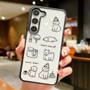 Doorzichtig hoesje met afbeeldingen voor Samsung Galaxy A35 5G Duurzaam Motief van getekende honden Zwarte randen Bescherming van de camera 2
