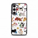 Doorzichtig hoesje voor Samsung Galaxy A25 Duurzaam Motief van kittens met kleurrijke bolletjes Zwarte randen Camera bescherming Telefoonhoesje 1