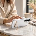 Doorzichtig hoesje voor Samsung Galaxy S24+ met uitklapbare standaard Materiaal TPU en metaal Beschermhoes voor mobiel S24 Plus Voor video's 7