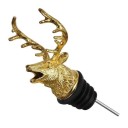 Dop de vin cu dozator 103 × 28 mm cap de cerb metalic sticla duză dozator ulei dop de plută bar decorare bucătărie instrument 3