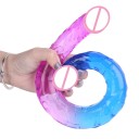 Doppelseitiger realistischer gummifarbener Dildo Größe S für Frauen und Paare wasserdicht flexibles Design für intensives Vergnügen diskrete Verpackung 7