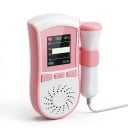 Doppler fetal ultrasonor portabil și stetoscop ultrasonor Curba bătăilor inimii LCD color 4,5 cm Sonde 3 MHz Roz 4