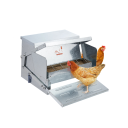 Dosiatore automatico di mangime per galline con pedale e coperchio capacità 11 kg 405 x 480 x 285 mm metallo zincato per pollaio e recinto 2