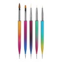 Dotting Tool with Brush for Nail Decoration 5 pcs T807 1