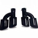 Double Angled Exhaust Tips, Left and Right Pair, Inlet 56 mm, Outlet 2× 89 mm, Welded Construction, Rear Exhaust for Car Tuning 1