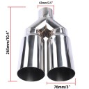 Double Bent Exhaust Pipe 63 mm Inlet 76 mm Outlet Universal Stainless Steel Muffler Tailpipe for Car Tuning 6