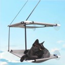 Double étagère suspendue pour animaux de compagnie avec ventouses sur verre et sangles en nylon Dimensions 50 x 30 cm, longueur des sangles 45 + 25 cm 1