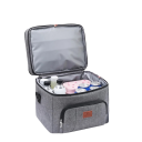 Double Layer Thermal Bag 29 x 33 x 26 cm Large Capacity Food Cooler Bag Two-Tier Lunch Bag Neutral Colours Insulated Bag with Storage Space 6