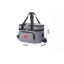 Double Layer Thermal Bag 29 x 33 x 26 cm Large Capacity Food Cooler Bag Two-Tier Lunch Bag Neutral Colours Insulated Bag with Storage Space 7