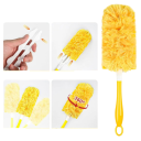 Double-Sided 360° Dust and Cobweb Remover 10×20 cm Yellow Cleaner with Handle and 10 Disposable Filters for Cleaning Ceilings, Furniture and Worktops 6