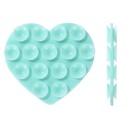 Double-Sided Silicone Heart-Shaped Suction Cup 7 x 6.5 cm Self-Adhesive Phone Holder for Car Office and Home Decorative Holder 7