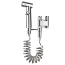 Douchette manuelle pour toilettes avec tuyau Double sortie Robinet d'angle G1/2 Levier de pression Douchette douce et mode douche Ensemble de bidet portable 5