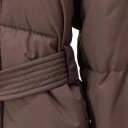 Doudoune d'hiver pour femmes Fermeture éclair et boutons Col Cordon à la taille Polyester coton Manteau d'hiver chaud Veste élégante 5