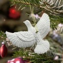 Dove ornament 9 x 6 cm Hars Decoratief element 2