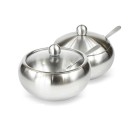 Dóza de aço inoxidável para açúcar com colher 1