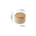 Dóza de cerâmica para especiarias com tampa 300 ml 10,5 × 9,3 cm dóza de cerâmica bege para armazenamento de sal, especiarias e condimentos 2