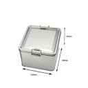 Dóza metalică pentru biscuiți cu capac 12×12×9,5 cm cutie pătrată din tablă cu închidere tip clips box de depozitare pentru alimente și mărunțișuri 2