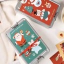 Dóza metalică pentru biscuiți cu capac 18,5×10×6 cm cutie rectangulară din tablă cu închidere tip clemă cutie de depozitare pentru alimente și mărunțișuri 5