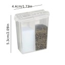 Dóza multifuncional para especias con tapa compacta 5,3 x 4,4 cm recipiente plástico transparente para sal y especias de cocina 3