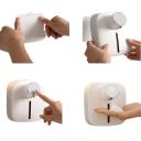 Dozator automat de săpun spumant, montat pe perete, 320 ml, afișaj LED, senzor fără atingere, încărcare USB TYPE-C, montare pe perete fără găurire 6