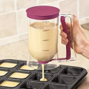 Dozownik do ciasta 900 ml z mechanizmem dźwigniowym Lejek ręczny z miarką do naleśników, muffinów, babeczek i innych ciast 4