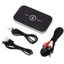 Draadloze bluetooth audio adapter voor ontvangst en verzending Bluetooth 5.0 Bereik 10 m Batterij 600 mAh Levensduur ca. 8 uur Twee 3,5 mm jack 2