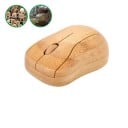 Draadloze muis van bamboe voor laptop en computer USB-ontvanger 2,4 GHz Bereik 10 m Resolutie 1600 DPI Voeding 2x AAA Afmetingen 91 x 55 x 26 mm 5