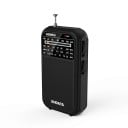 Draagbaar radio 12,5 x 2,8 x 7,2 cm in retro stijl met 4 banden FM1 FM2 MW en SW met DSP signaalverwerking en telescopische antenne 10