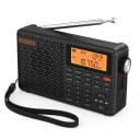 Draagbare digitale radio 7,8 x 3,6 x 15 cm FM LW SW en MW met Bluetooth en MP3 van TF-kaart met wekker en USB-C opladen in zwarte kleur 8