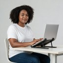 Draagbare laptop koelstandaard 27 x 21 x 9 cm opvouwbaar met ingebouwde ventilator en verstelbare hoogte universeel zwart 3