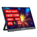 Draagbare monitor Anmite 16" IPS touchscreen 1920 x 1200 Full HD 60 Hz HDR 16 : 10 met ingebouwde luidsprekers en standaard 2