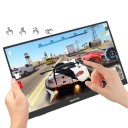 Draagbare monitor HGFRTEE 16" IPS touchscreen 1920 x 1200 Full HD 16 : 10 96 % sRGB 300 cd/m² HDR met houder en USB-C en HDMI aansluiting 5