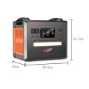 Draagbare oplaadstation SOLARPLAY Q2402M 2500 W 2304 Wh LiFePO4 batterij 38,9 x 28 x 34,2 cm zwart-oranje voor kamperen en thuisgebruik 3
