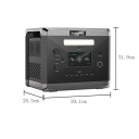 Draagbare oplaadstation SOLARPLAY Q2501 2400 W capaciteit 2160 Wh LiFePO4 batterij 39,1 x 31,9 x 28,5 cm zwart voor kamperen en thuisgebruik 3