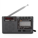 Draagbare stereo radio 8 x 3,5 x 14 cm met FM, AM en SW banden, MP3-speler, Bluetooth en oplaadbare batterij via USB in zwarte kleur 1
